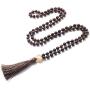 PNEIME Sandalwood Mala Beads 108 Necklace, Wood Mala Necklace, Hand Knotted Tibetan Wooden Prayer beads, Japa Mala Meditation Beads Yoga Necklace