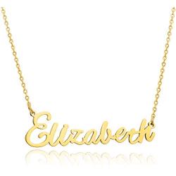 Moronly Personalized Name Necklace for Women 316 Stainless Steel Nameplate Pendant Necklace Hypoallergenic Jewelry
