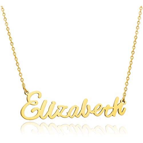 Moronly Personalized Name Necklace for Women 316 Stainless Steel Nameplate Pendant Necklace Hypoallergenic Jewelry