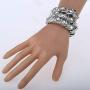YACQ Womens Crystal Stretch Snake Bracelet Fit Wrist Size 6-1/2 to 8 Inch - Lead & Nickle Free - Halloween Costume Outfit Accessories Jewelry