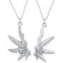 LUX ACCESSORIES SilverTone Best Buds BFF Friends Marijuana Weed Necklace Set (2pc)