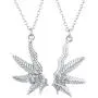 LUX ACCESSORIES SilverTone Best Buds BFF Friends Marijuana Weed Necklace Set (2pc) LUX ACCESSORIES SilverTone Best Buds BFF Friends Marijuana Weed Necklace Set (2pc)