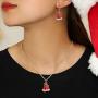 Dcfywl731 Christmas Vintage Deer Jewelry Set Snowflake Necklace Bell Necklace Christmas Necklace Earrings for Girl