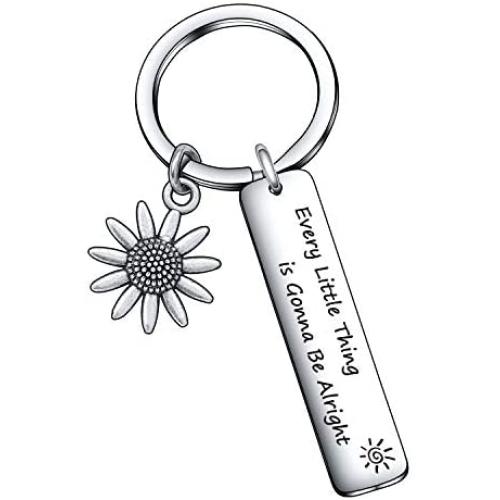 De&ai Inspirational Keychain, Motivational Jewelry, Every Little Thing is Gonna Be Alright Keyring