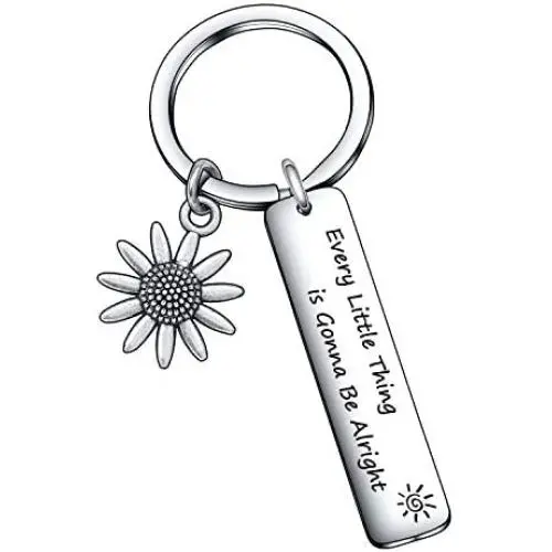 De&ai Inspirational Keychain, Motivational Jewelry, Every Little Thing is Gonna Be Alright Keyring