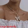 Fashion Layered Butterfly Pendant Micro Shiny Zircon Rhinestone Charm Tennis Chain Choker Necklace Punk Hip Hop Jewelry Gift for Men Women