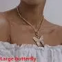 Fashion Layered Butterfly Pendant Micro Shiny Zircon Rhinestone Charm Tennis Chain Choker Necklace Punk Hip Hop Jewelry Gift for Men Women