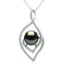 CHAULRI Lucky Peacock 9-10mm Genuine South Sea Tahitian Black Pearl Pendant Necklace 18K Gold Plated Sterling Silver - Jewelry Gifts for Women Wife Mom Daughter CHAULRI Lucky Peacock 9-10mm Genuine South Sea Tahitian Black Pearl Pendant Necklace 18K Gold Plated Sterling Silver - Jewelry Gifts for Women Wife Mom Daughter