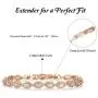 SWEETV Cubic Zirconia Bridal Wedding Bracelet for Brides,Bridesmaids, Marquise Elegant Tennis Bracelet for Women