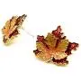 DREAMLANDSALES Celebrity Fall Autumn Festival Enamel Sugar Maple Leaf Necklace and Earrings Jewelry Sets
