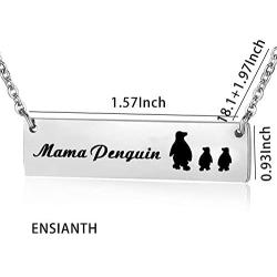 ENSIANTH Mama Penguin Necklace Sweet Family Mama Penguin Jewelry for Mother Wife