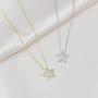 18K Gold Star Necklace for Women - CZ Star Pendant Necklace - Dainty Necklace - Simple Necklace - Layered Necklace