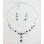 Faship Gorgeous Rhinestone Crystal Floral Necklace Earrings Set