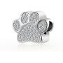 NanMuc White Paw Print Dog /Cat Birthday Gift Crystal Charms Beads for Pandöra charms Bracelets for Dog Daughter Mom Wife