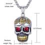 Moolee Mens Stainless Steel Pendant Necklace Gothic Skull Pendant with 24 Inches Link Chain