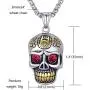 Moolee Mens Stainless Steel Pendant Necklace Gothic Skull Pendant with 24 Inches Link Chain Moolee Mens Stainless Steel Pendant Necklace Gothic Skull Pendant with 24 Inches Link Chain