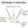 Ellena Rose Sterling Silver Opal Necklace, 925 Sterling Silver, Small Dainty Oval Opal Jewelry for Women, Gemstone Necklaces, Womens Jewelry, Simple Rose Gold Necklaces for Women