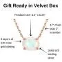 Ellena Rose Sterling Silver Opal Necklace, 925 Sterling Silver, Small Dainty Oval Opal Jewelry for Women, Gemstone Necklaces, Womens Jewelry, Simple Rose Gold Necklaces for Women