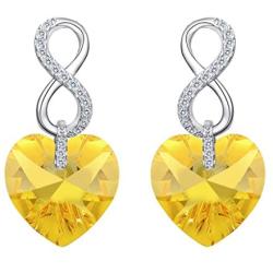 EVER FAITH 925 Sterling Silver CZ Figure 8 Infinity Love Heart Dangle Earrings For Women