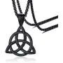 PJ Jewelry Mens Stainless Steel Irish Celtic Knot Triquetra Trinity Triangle Pendant Necklaces with 24'' Box Chain PJ Jewelry Mens Stainless Steel Irish Celtic Knot Triquetra Trinity Triangle Pendant Necklaces with 24'' Box Chain