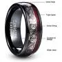 VAKKI 8mm Black Dome Tungsten Carbide Ring with Celtic Spiral and Red Guitar String Comfort Fit Size 7-12.5 VAKKI 8mm Black Dome Tungsten Carbide Ring with Celtic Spiral and Red Guitar String Comfort Fit Size 7-12.5