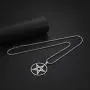 TEAMER Gold Silver Supernatural Star Pentagram Pentacle Pendant Necklace Wiccan Jewelry for Women Men