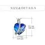 Gifts for Love Sterling Silver Couple Heart Pendant Necklace with Blue Crystal Elements Jewelry Gift for Wife Girlfriend