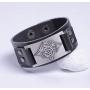 cooltime Black Wings Dragon Viking Mens Leather Bracelet Celtic Jewelry (Silver)