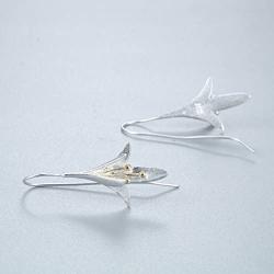 925 Sterling Silver Earrings Long Flower Lily of the Valley Dangle Wrap Hoop Women Earrings