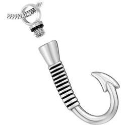 SexyMandala Urn Necklaces for Ashes Fish Hook Cremation Jewelry Urn Pendant Memorial Keepsake Funnel