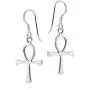 Egyptian Ankh Symbol of Life Cross .925 Sterling Silver Dangle Earrings Egyptian Ankh Symbol of Life Cross .925 Sterling Silver Dangle Earrings