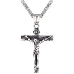 Crucifix Pendant Necklace Chain - Vintage Christian Catholic [Roman Empire Gothic Style]