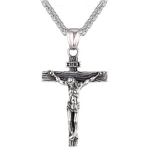 Crucifix Pendant Necklace Chain - Vintage Christian Catholic [Roman Empire Gothic Style]