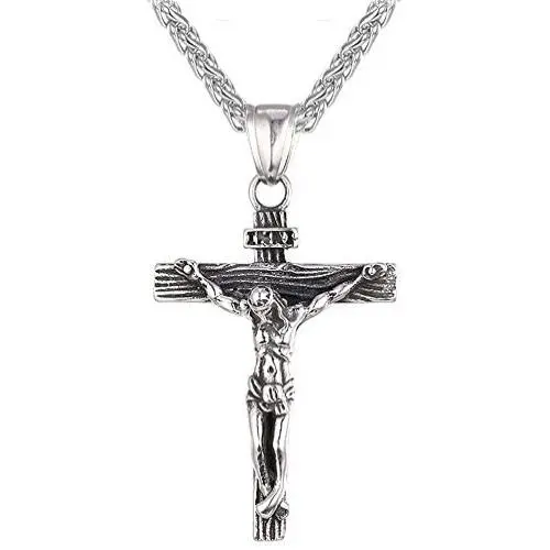 Crucifix Pendant Necklace Chain - Vintage Christian Catholic [Roman Empire Gothic Style]