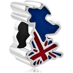 CharmSStory Jack Patriotic Proud to Be British Flag Country of UK Map Charm Beads for Bracelets