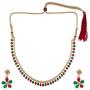 Sansar India Sleek Lightweight Necklace Earrings Indian Jewelry Set for Girls and Women