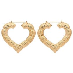 7 Pairs Bamboo Earrings Set Dainty Heart Shape Teardrop Round Shape Earrings Large Gold Bamboo Hoop Earrings Set for Women Girls Jewelry
