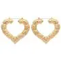 7 Pairs Bamboo Earrings Set Dainty Heart Shape Teardrop Round Shape Earrings Large Gold Bamboo Hoop Earrings Set for Women Girls Jewelry