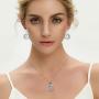YL Celtic Knot Necklace 925 Sterling Silver Triskele Dangle Drop Earrings Triskelion Moon Leverback Jewelry for Women