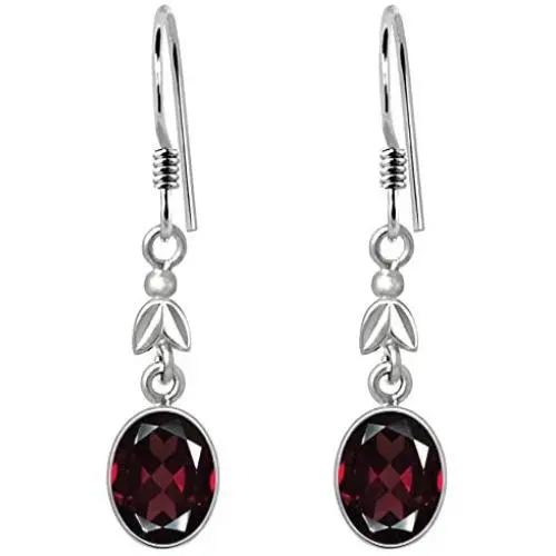 Red Garnet 4.43 Ct Oval 925 Sterling Silver Dangle Earrings Christmas Gifts For Women By Orchid Jewelry Red Garnet 4.43 Ct Oval 925 Sterling Silver Dangle Earrings Christmas Gifts For Women By Orchid Jewelry