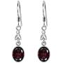 Red Garnet 4.43 Ct Oval 925 Sterling Silver Dangle Earrings Christmas Gifts For Women By Orchid Jewelry