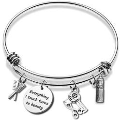 Hairdresser Gifts Everything I Touch Turns to Beauty Bracelet Cosmetology Graduation Gift Hair Stylist Gift(touch beauty BR)