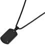 Geoffrey Beene Stainless Steel Mens Dog Tag Necklace with Cubic Zirconia Stone