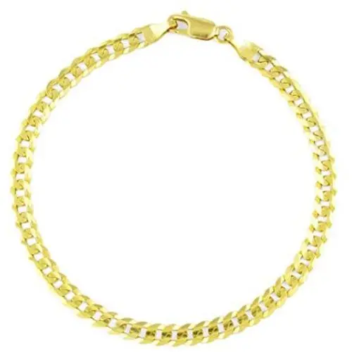 Nuragold 14k Yellow Gold 4.5mm Cuban Curb Link Chain Bracelet, Mens Womens Lobster Lock 7'' 7.5'' 8'' 8.5'' 9'' Nuragold 14k Yellow Gold 4.5mm Cuban Curb Link Chain Bracelet, Mens Womens Lobster Lock 7'' 7.5'' 8'' 8.5'' 9''