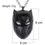 Black Panther King of Wakanda TChalla Vibranium Mask Pendant Necklace, Superheros Fan Collection Merchandise