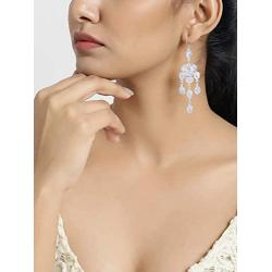 YoTreasure 3 1/2'' Moonstone Solid 925 Sterling Silver Gemstone Dangle Earrings
