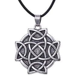 EUEAVAN Crossed Celtic Knot Amulet Talisman for Eternal and Infinitive Love Pendant Necklace
