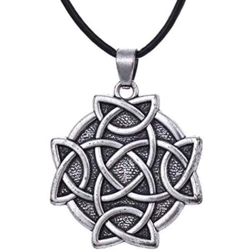 EUEAVAN Crossed Celtic Knot Amulet Talisman for Eternal and Infinitive Love Pendant Necklace