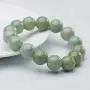 NW 1776 Natural Authentic Jade Jade Beaded Elastic Bracelet, Jade Bead Bracelet Designed for Good Fortune Courageous Lucky and Wealth