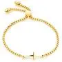 Cocazyw 14K Gold Plated Rose Gold Silver Cross Adjustable Sideways Bracelet for Women Girls,Gold Cross Bracelet Stainless Steel for Men Cocazyw 14K Gold Plated Rose Gold Silver Cross Adjustable Sideways Bracelet for Women Girls,Gold Cross Bracelet Stainless Steel for Men